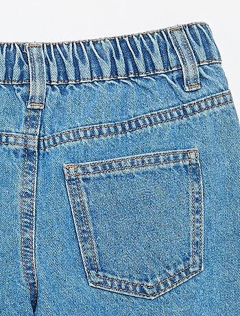 Geborduurd denim short