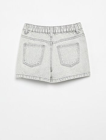 Geborduurd denim short