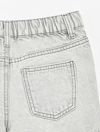 Geborduurd denim short
