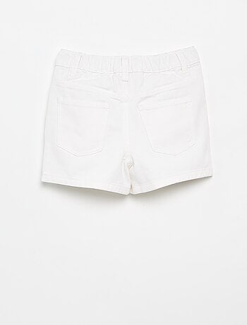 Geborduurd denim short