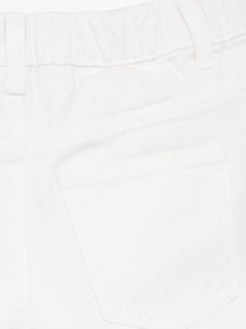 Geborduurd denim short Wit - Kiabi