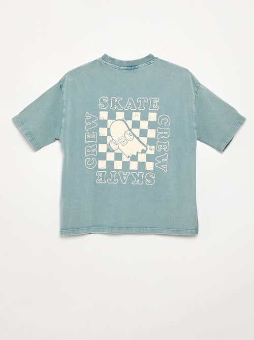 Geborduurd en bedrukt T-shirt met korte mouwen - Kiabi Geborduurd en bedrukt T-shirt met korte mouwen - Kiabi