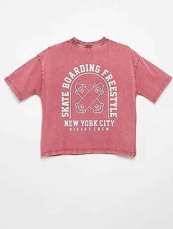 Geborduurd en bedrukt T-shirt met korte mouwen