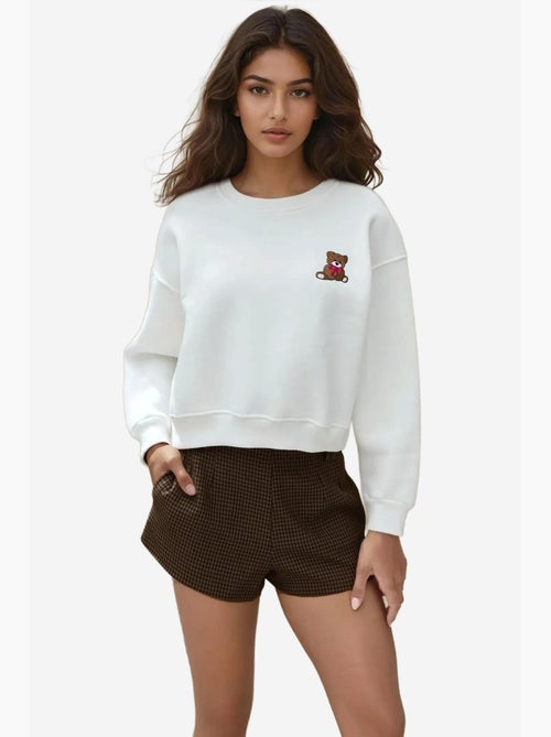 Geborduurd, relaxed fit katoenen sweatshirt hiccup - Kiabi
