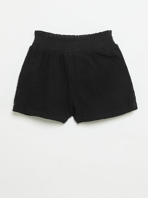 Geborduurd short van katoengaas - Kiabi