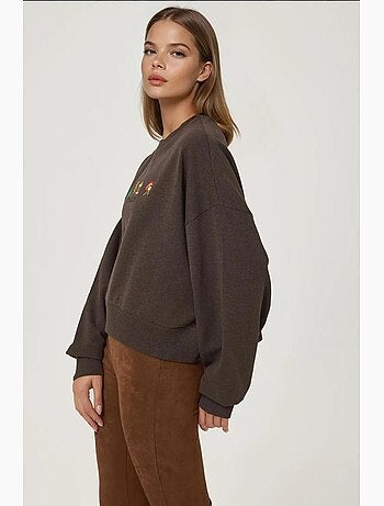 Geborduurd sweatshirt met ronde hals hiccup