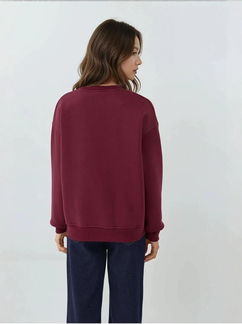Geborduurd sweatshirt met ronde hals hiccup - Kiabi