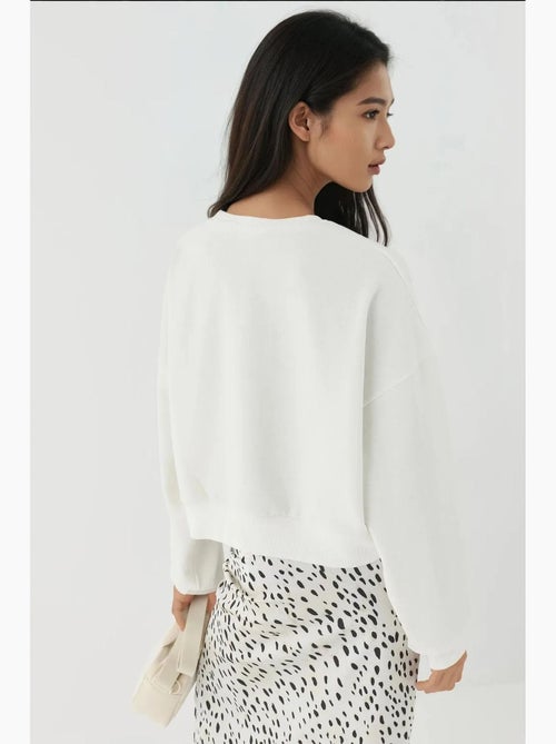 Geborduurd sweatshirt met ronde hals hiccup - Kiabi