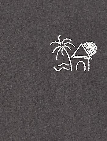 Geborduurd T-shirt met korte mouwen