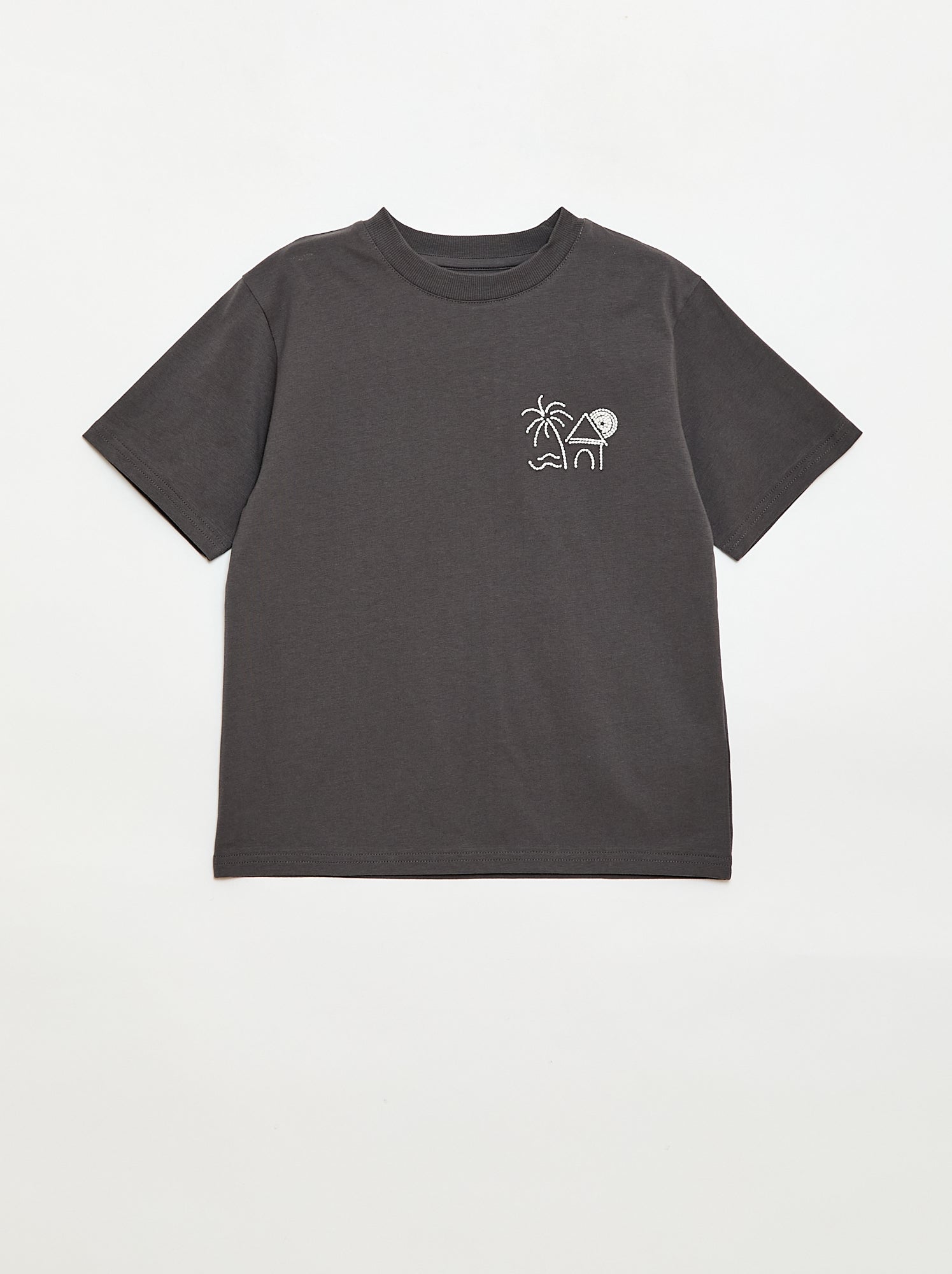 Geborduurd T-shirt met korte mouwen