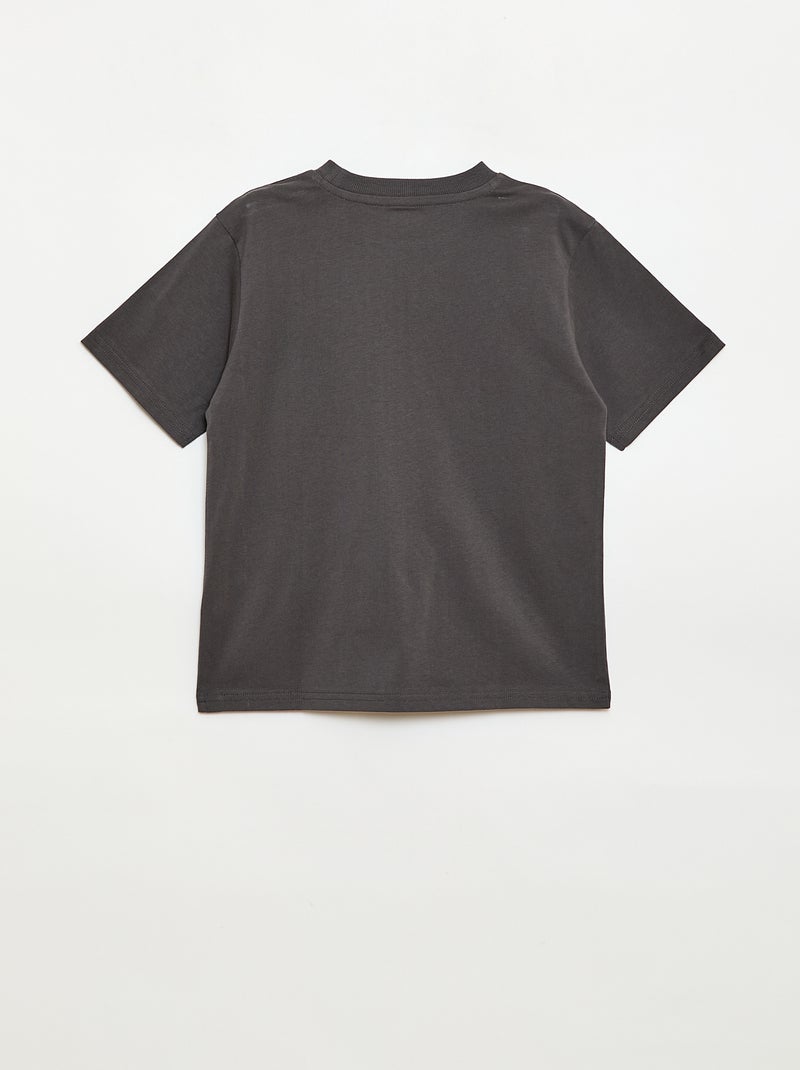 Geborduurd T-shirt met korte mouwen Grijs - Kiabi