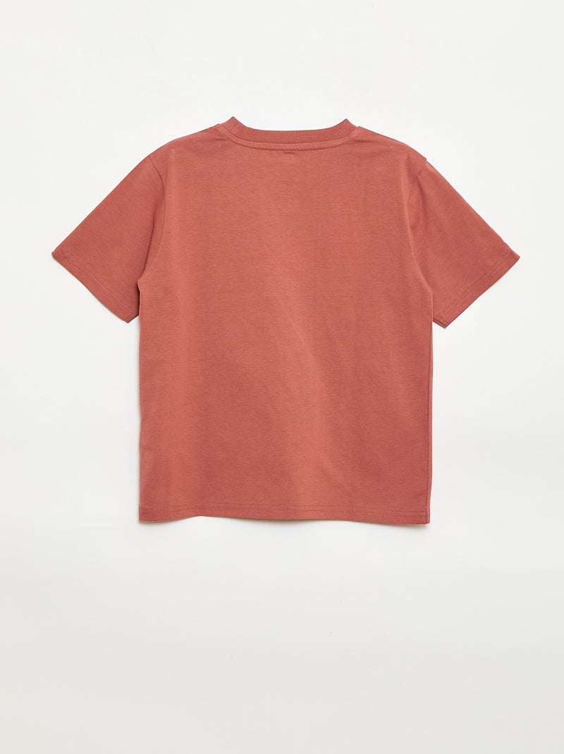 Geborduurd T-shirt met korte mouwen Rood - Kiabi