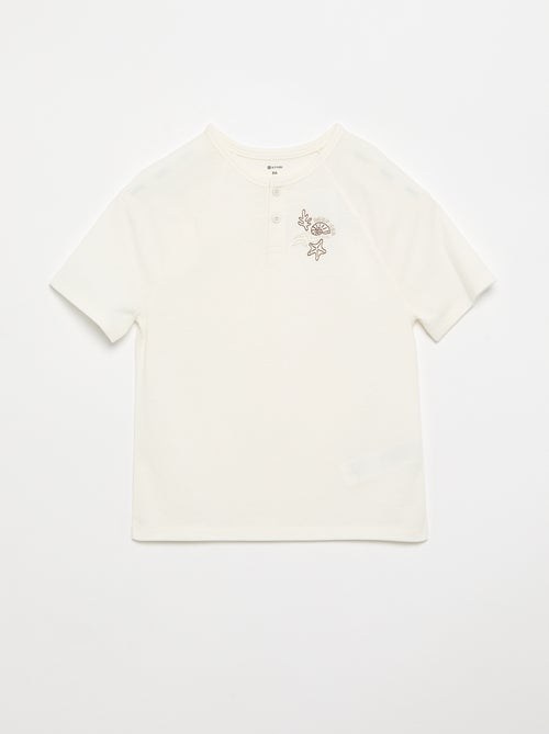 Geborduurd T-shirt met korte mouwen - Kiabi Geborduurd T-shirt met korte mouwen - Kiabi