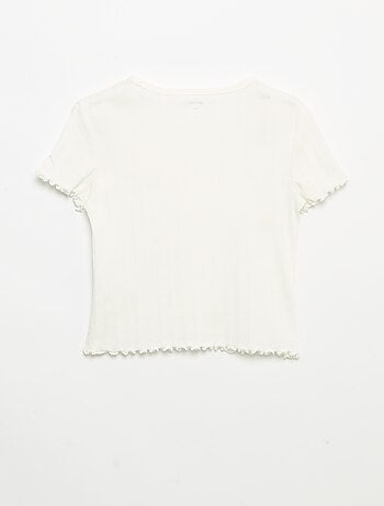 Geborduurd T-shirt met korte mouwen