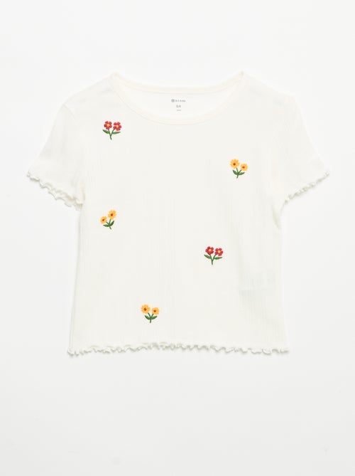 Geborduurd T-shirt met korte mouwen - Kiabi Geborduurd T-shirt met korte mouwen - Kiabi
