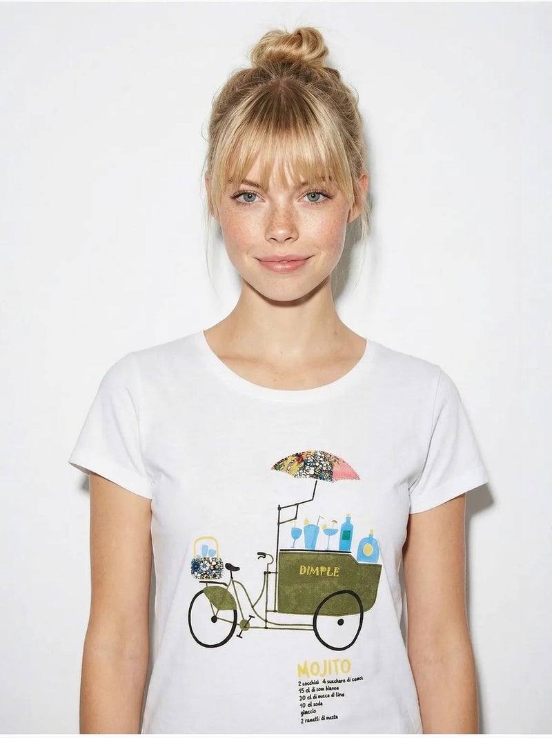 Geborduurd t-shirt met print en ronde hals lucci Wit - Kiabi