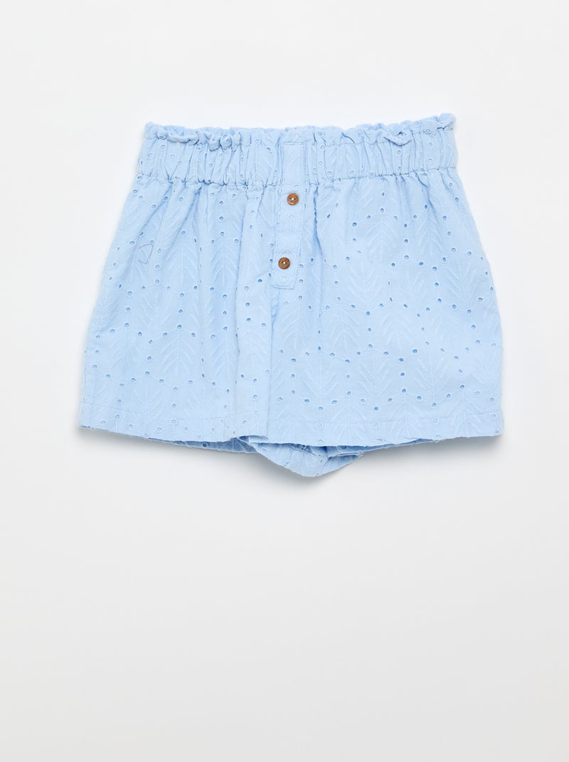 Geborduurde 2-delige set - short en blouse Blauw - Kiabi