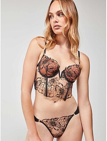 Geborduurde bloemenbustier in cups b en c