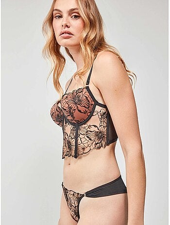 Geborduurde bloemenbustier in cups b en c