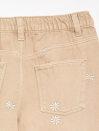 Geborduurde denim broek
