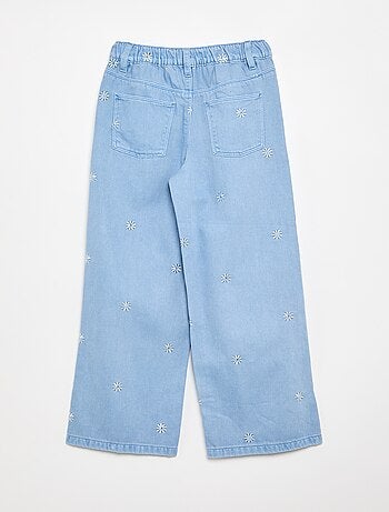 Geborduurde denim broek