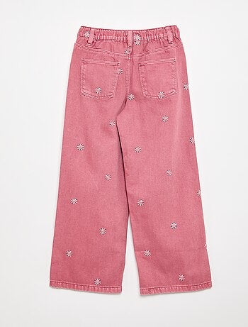 Geborduurde denim broek