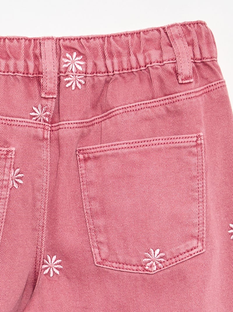 Geborduurde denim broek Rose - Kiabi