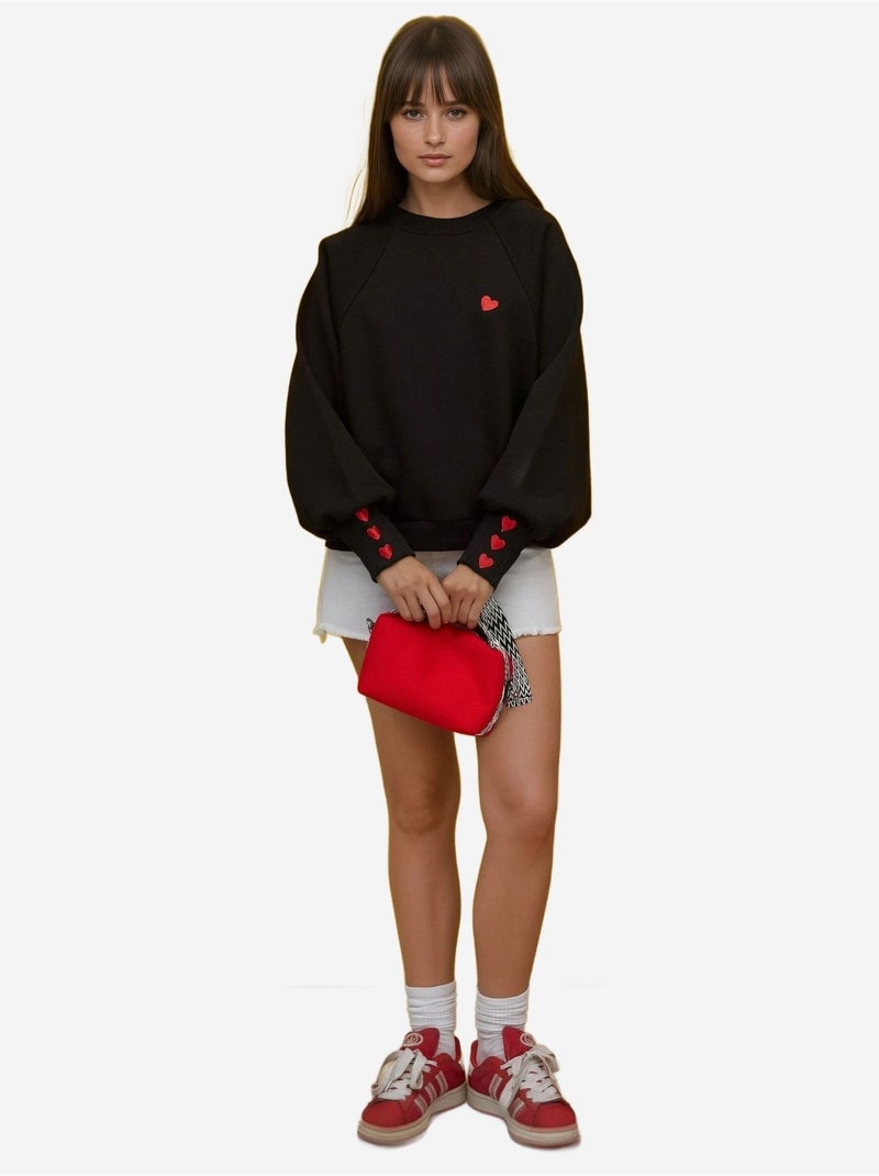Geborduurde katoenen sweatshirt hiccup Zwart - Kiabi