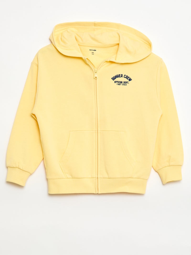 Geborduurde loose fit sweater met capuchon Geel - Kiabi