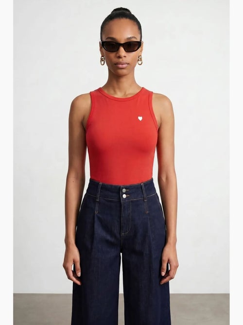 Geborduurde mouwloze slim-fit jersey blouse dilvin - Kiabi