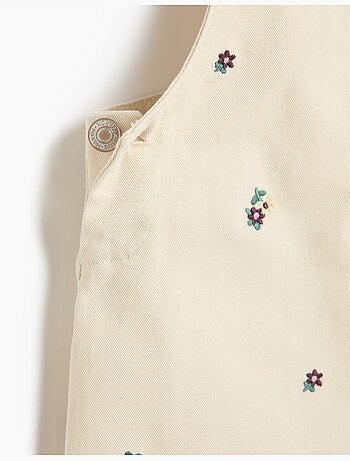 Geborduurde overstregenrok met bloemen, mo fashion