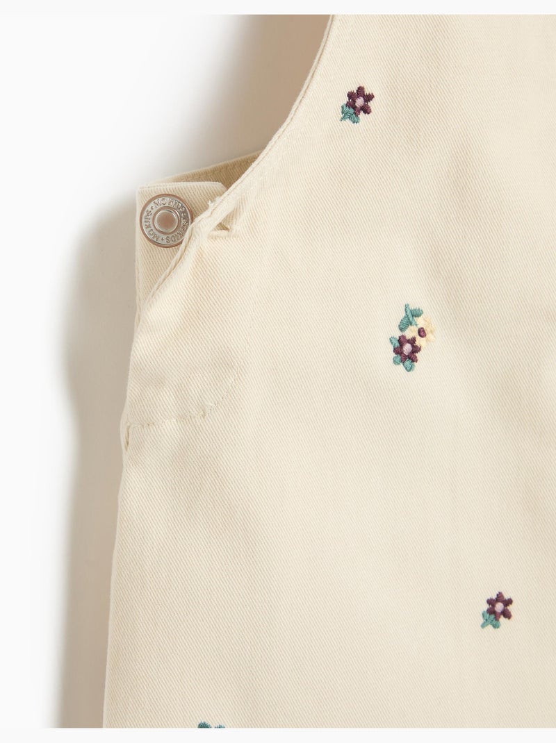 Geborduurde overstregenrok met bloemen, mo fashion Beige - Kiabi