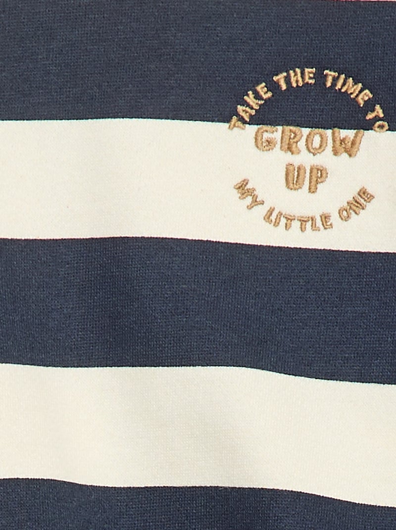 Geborduurde sweater van fleece Blauw - Kiabi