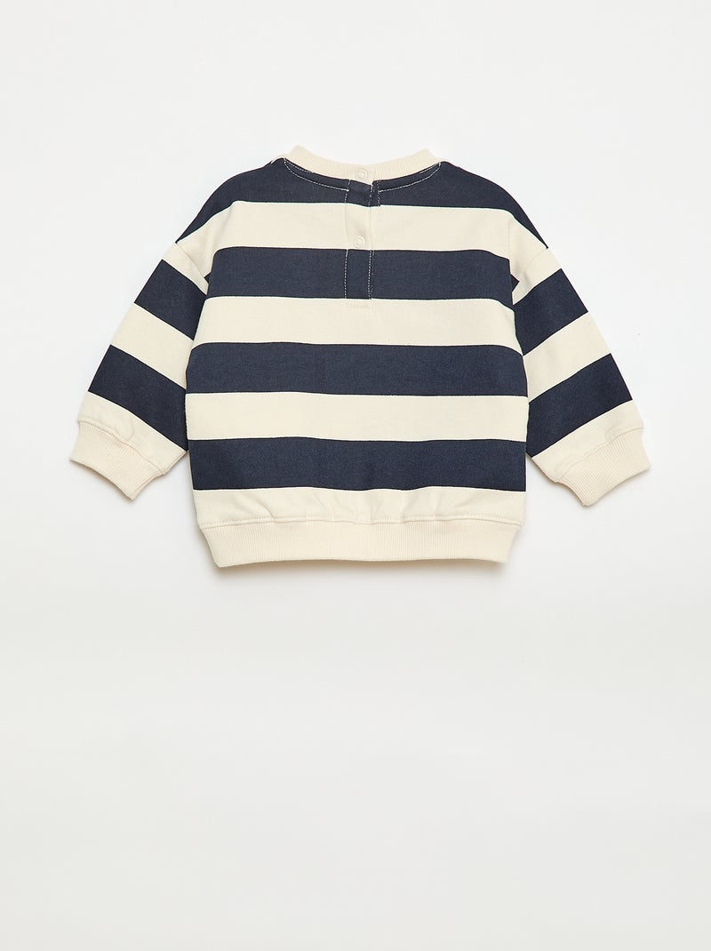 Geborduurde sweater van fleece Blauw - Kiabi