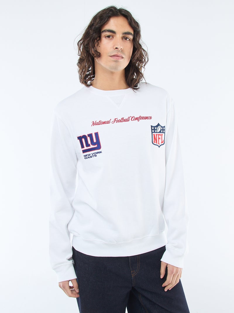 Geborduurde sweater van molton 'NFL' Wit - Kiabi