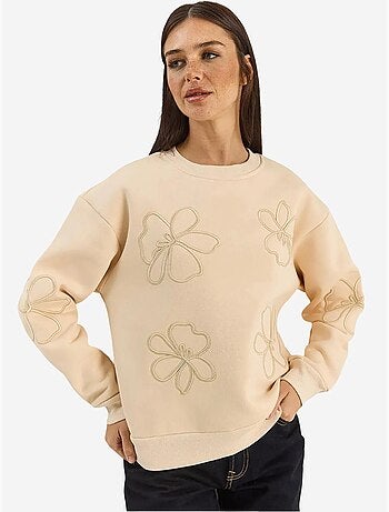 Geborduurde sweatshirt met ronde hals en lange mouwen lucci