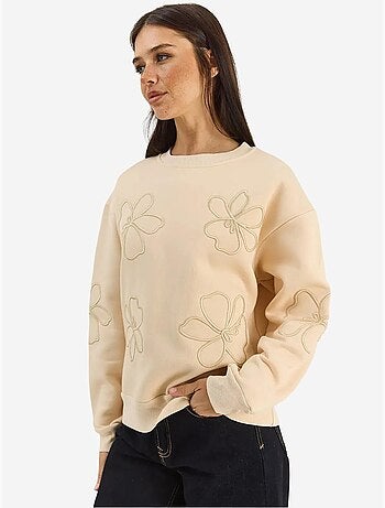 Geborduurde sweatshirt met ronde hals en lange mouwen lucci