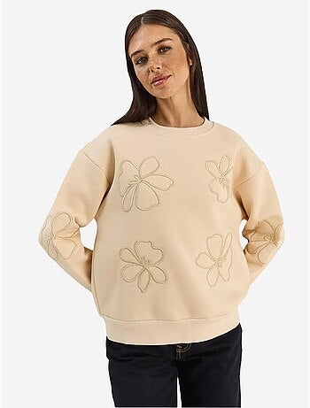 Geborduurde sweatshirt met ronde hals en lange mouwen lucci