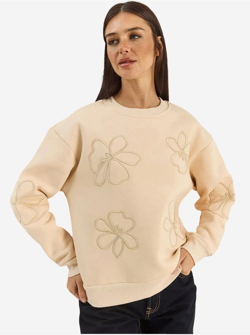 Geborduurde sweatshirt met ronde hals en lange mouwen lucci - Kiabi