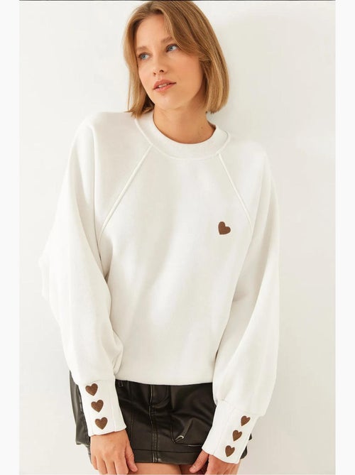 Geborduurde sweatshirt met ronde hals en lange mouwen lucci - Kiabi