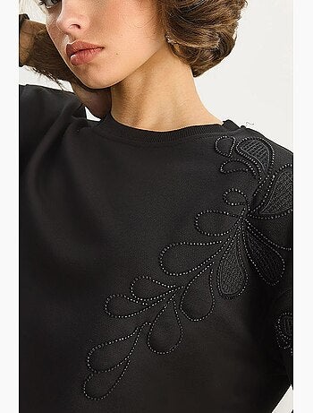 Geborduurde sweatshirt met ronde hals en lange mouwen lucci