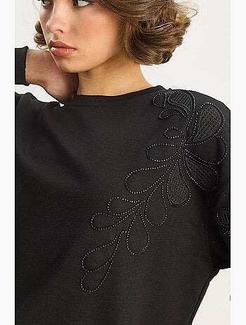 Geborduurde sweatshirt met ronde hals en lange mouwen lucci