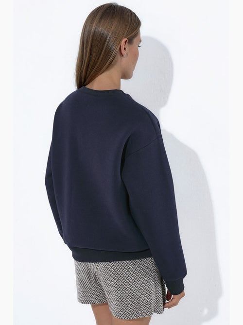 Geborduurde sweatshirt met ronde hals hiccup - Kiabi