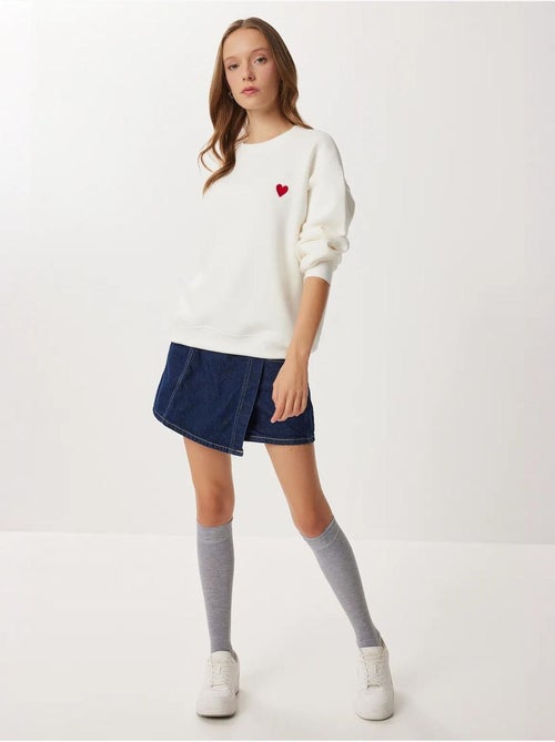 Geborduurde sweatshirt met ronde hals istanbul - Kiabi