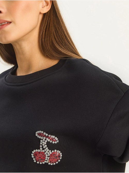 Geborduurde sweatshirt met ronde hals lucci - Kiabi