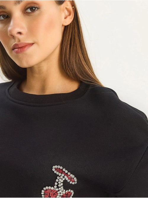 Geborduurde sweatshirt met ronde hals lucci - Kiabi