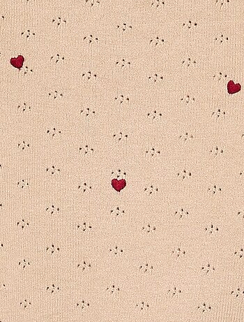 Geborduurde trui van pointelletricot