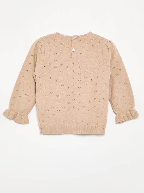 Geborduurde trui van pointelletricot - Kiabi