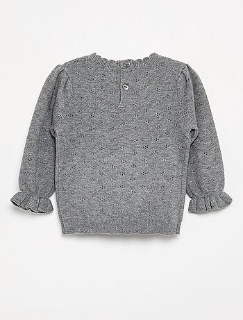 Geborduurde trui van pointelletricot