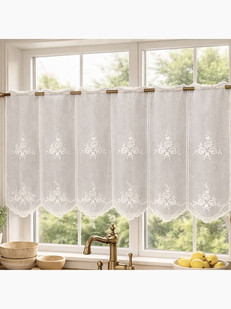 Geborduurde windscherm met bloemmotieven Wit - Kiabi